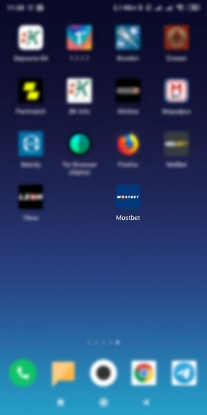 установленное приложение Mostbet (Мостбет) через Firefox